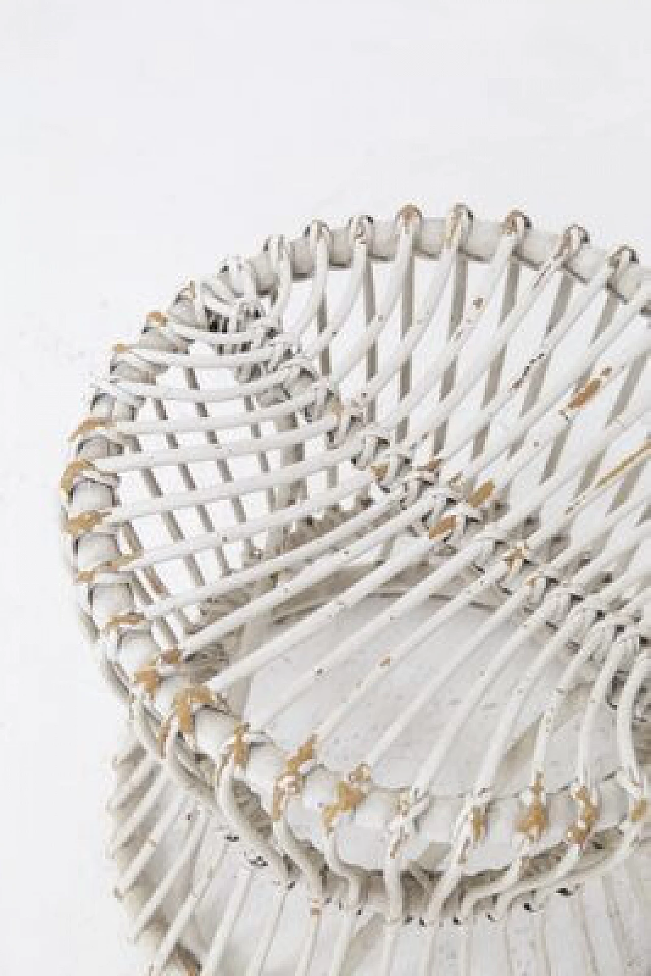 Pouf in vimini bianco, anni '20 3