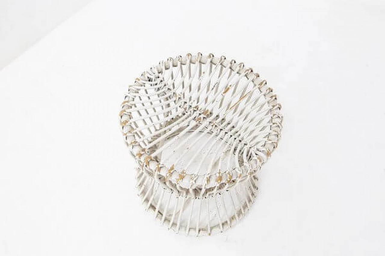 Pouf in vimini bianco, anni '20 5