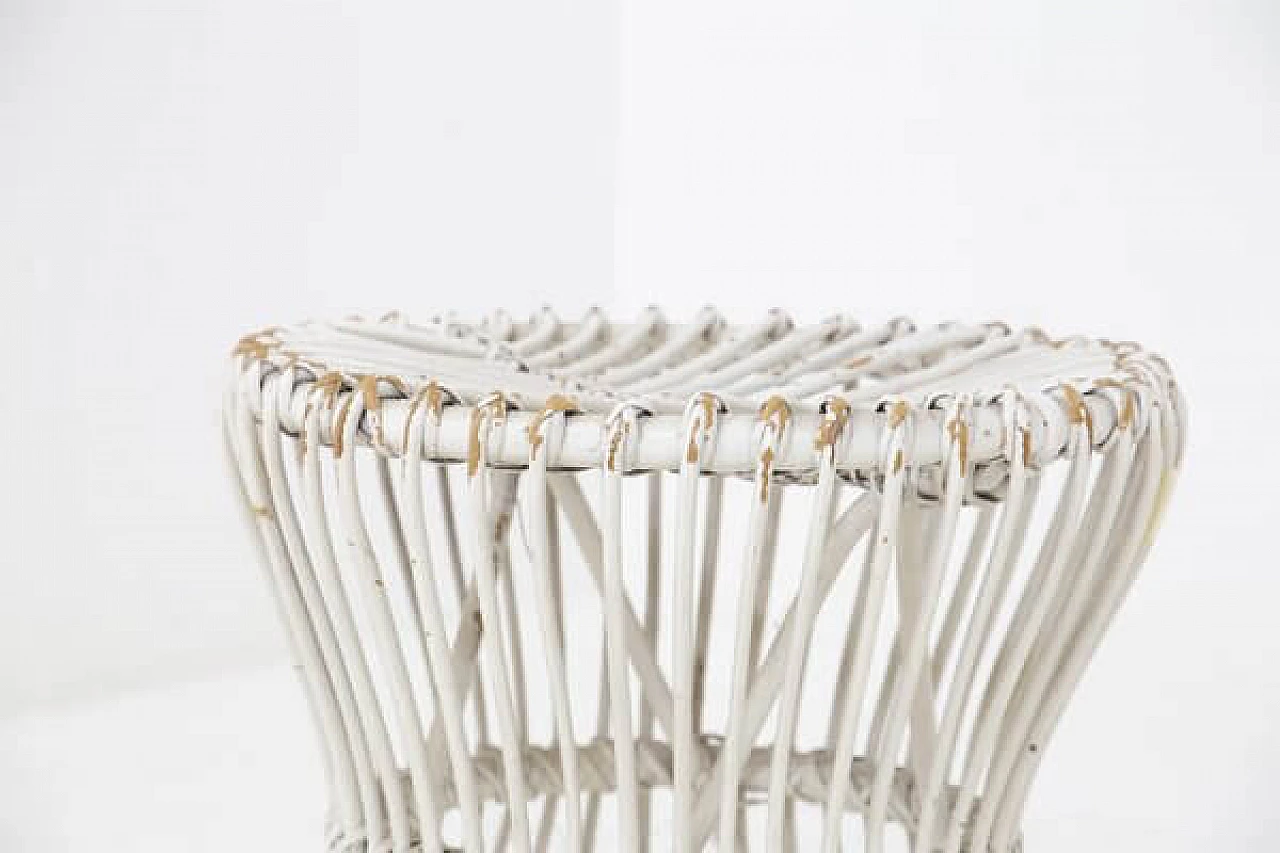 Pouf in vimini bianco, anni '20 6