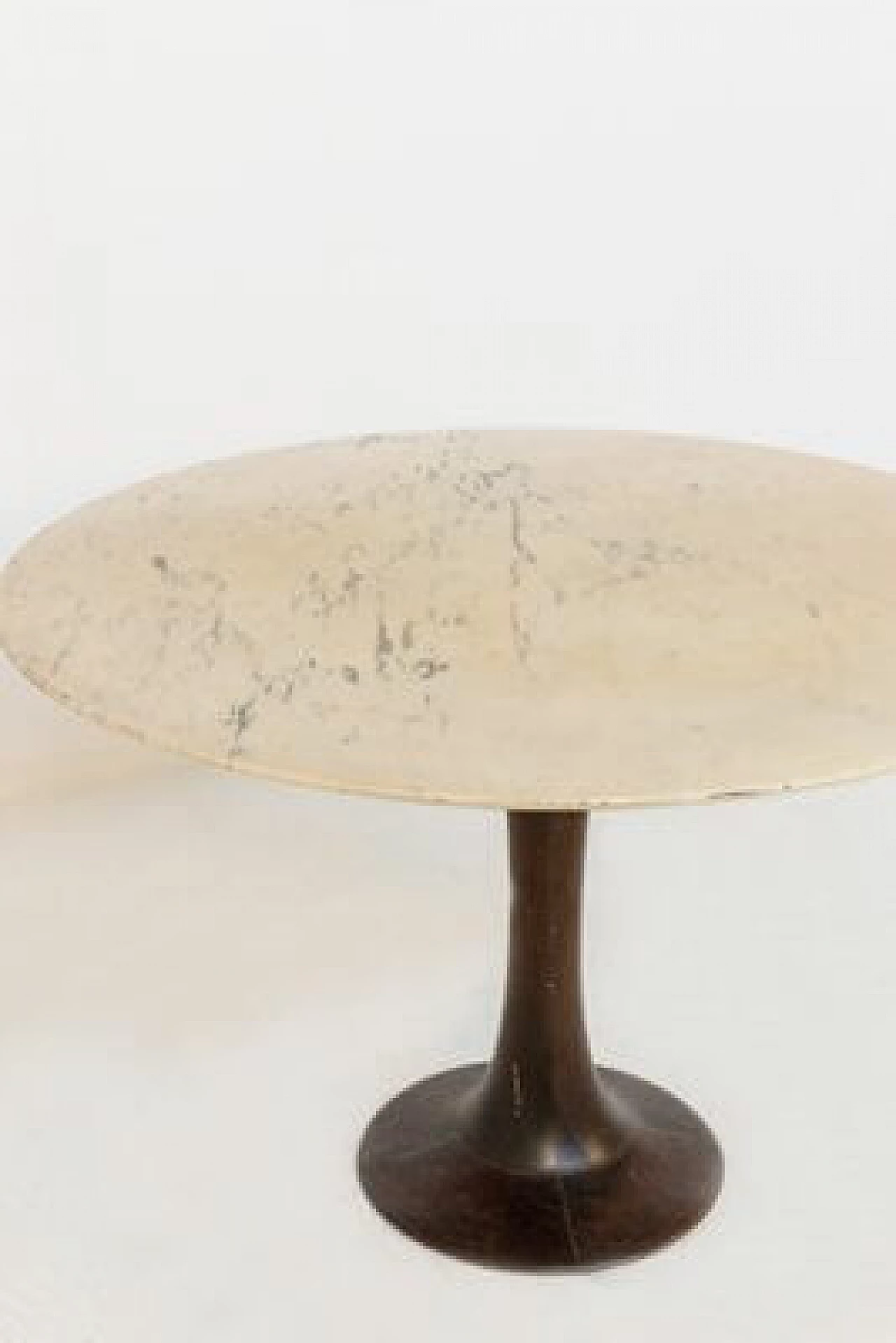 Wood and marble round table by Massoni for Boffi, 1970s 5