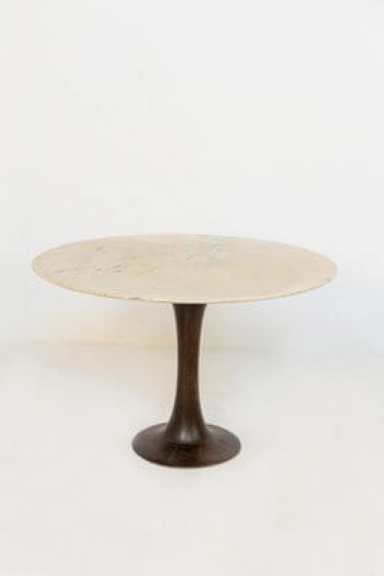 Wood and marble round table by Massoni for Boffi, 1970s 9