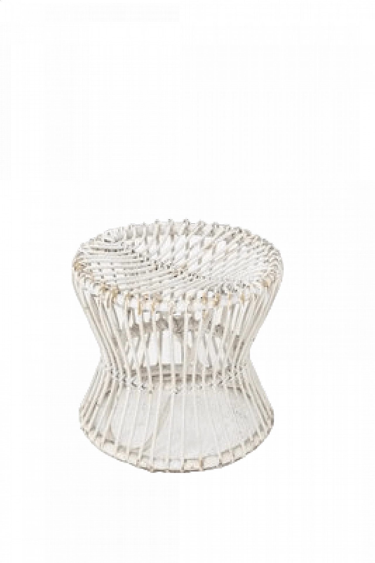 Pouf in vimini bianco, anni '20 7
