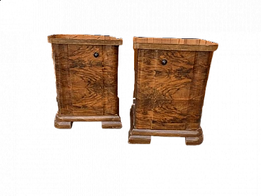 Coppia di comodini Art Déco con anta singola, anni '30