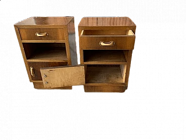 Coppia di comodini Art Déco con tre scomparti, anni '30