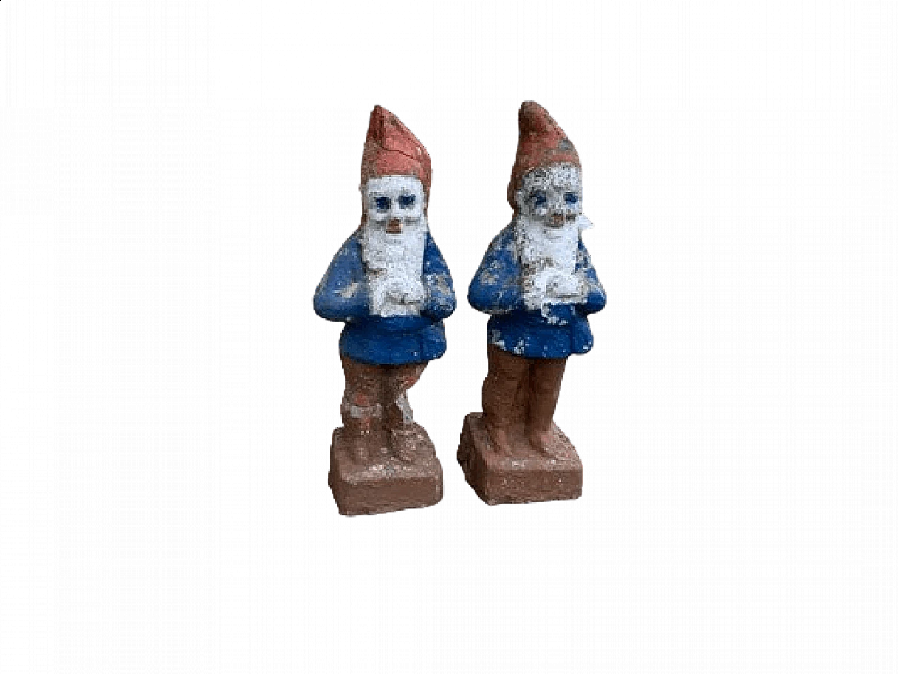 Coppia di nani da giardino in cemento, anni '60 5