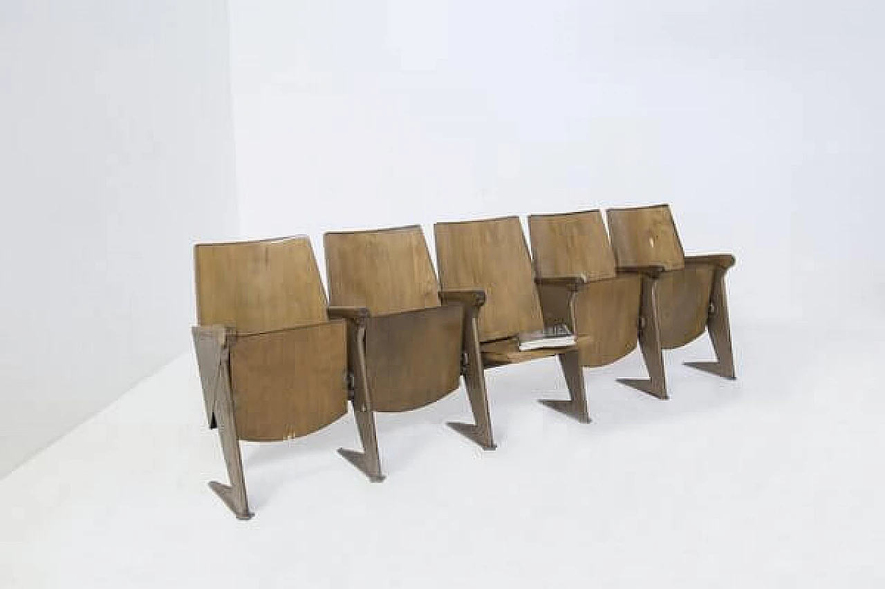 5 Cinema chairs LV4 by Rinaldi for Piccolo Milano, 1950s 1