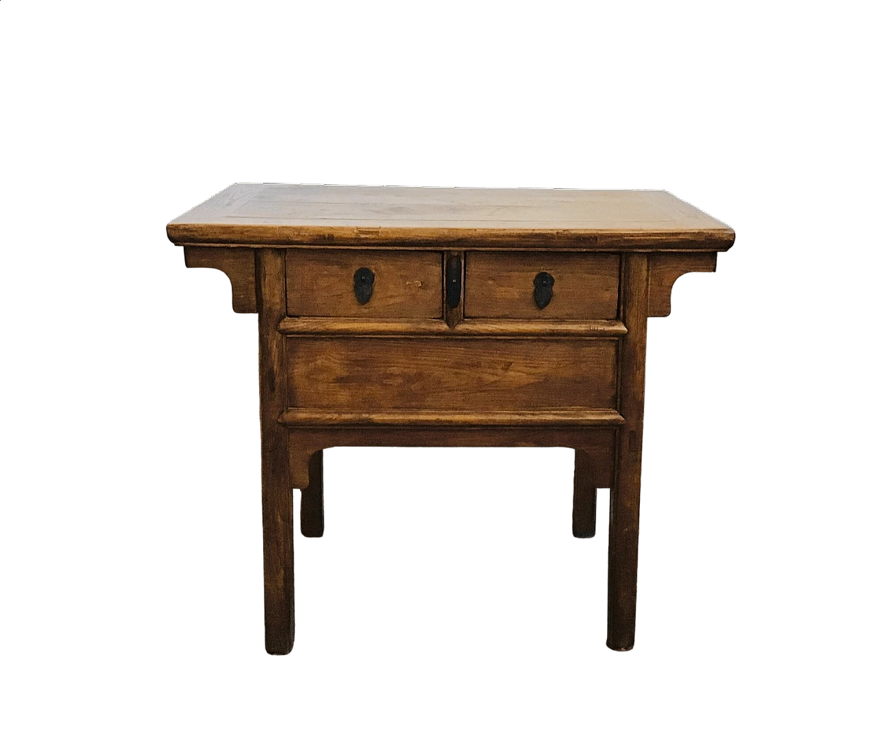Elm console table with drawers, 19th century 5