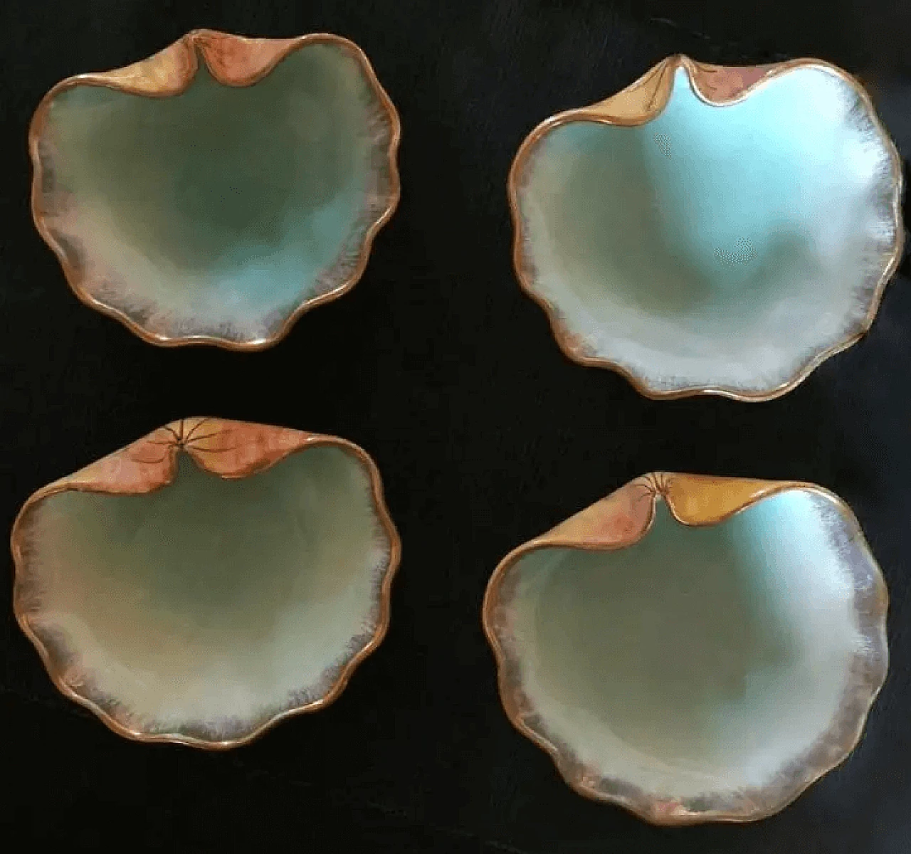 4 Posaceneri in ceramica a forma di conchiglia di Rometti Ceramiche Umbria, anni '30 10