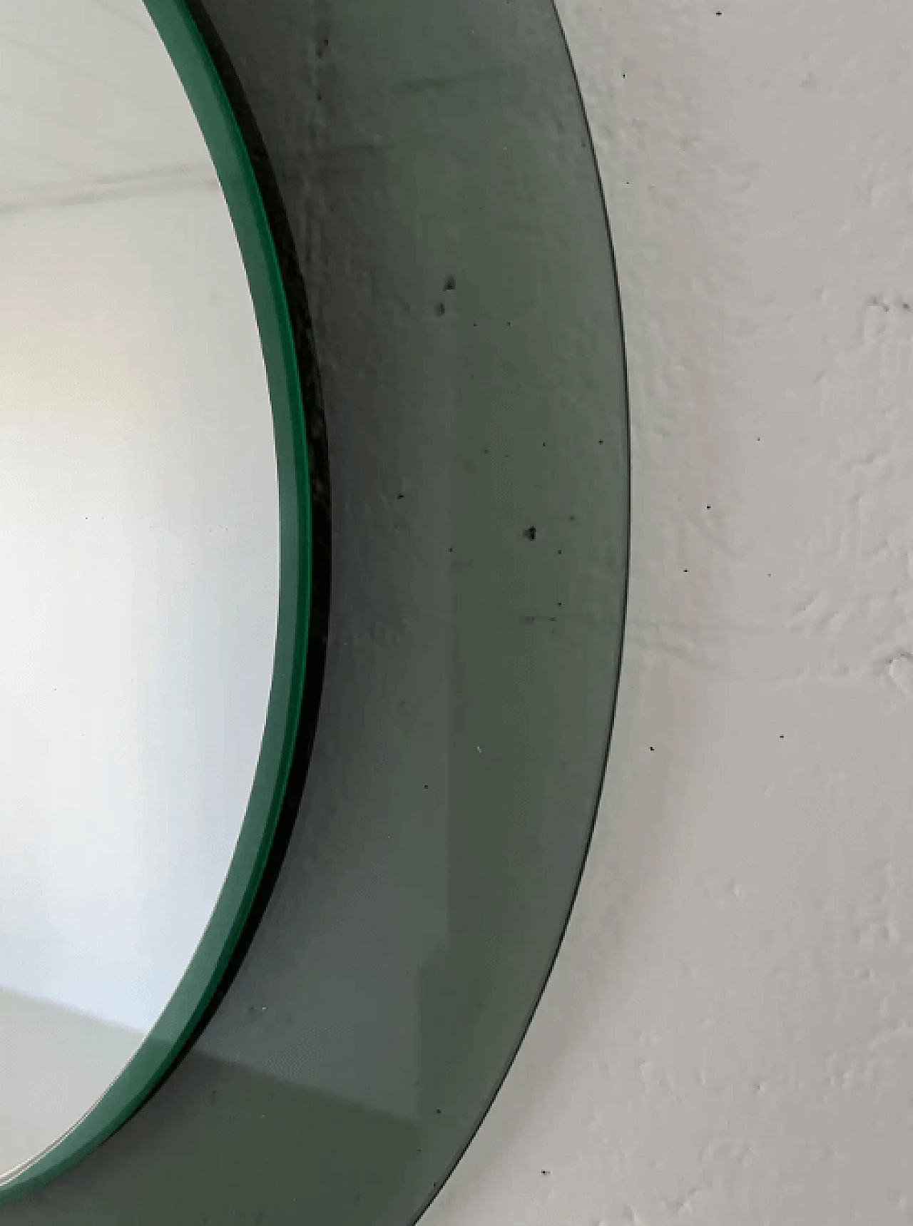Round mirror with smoked glass frame, 1980s 4