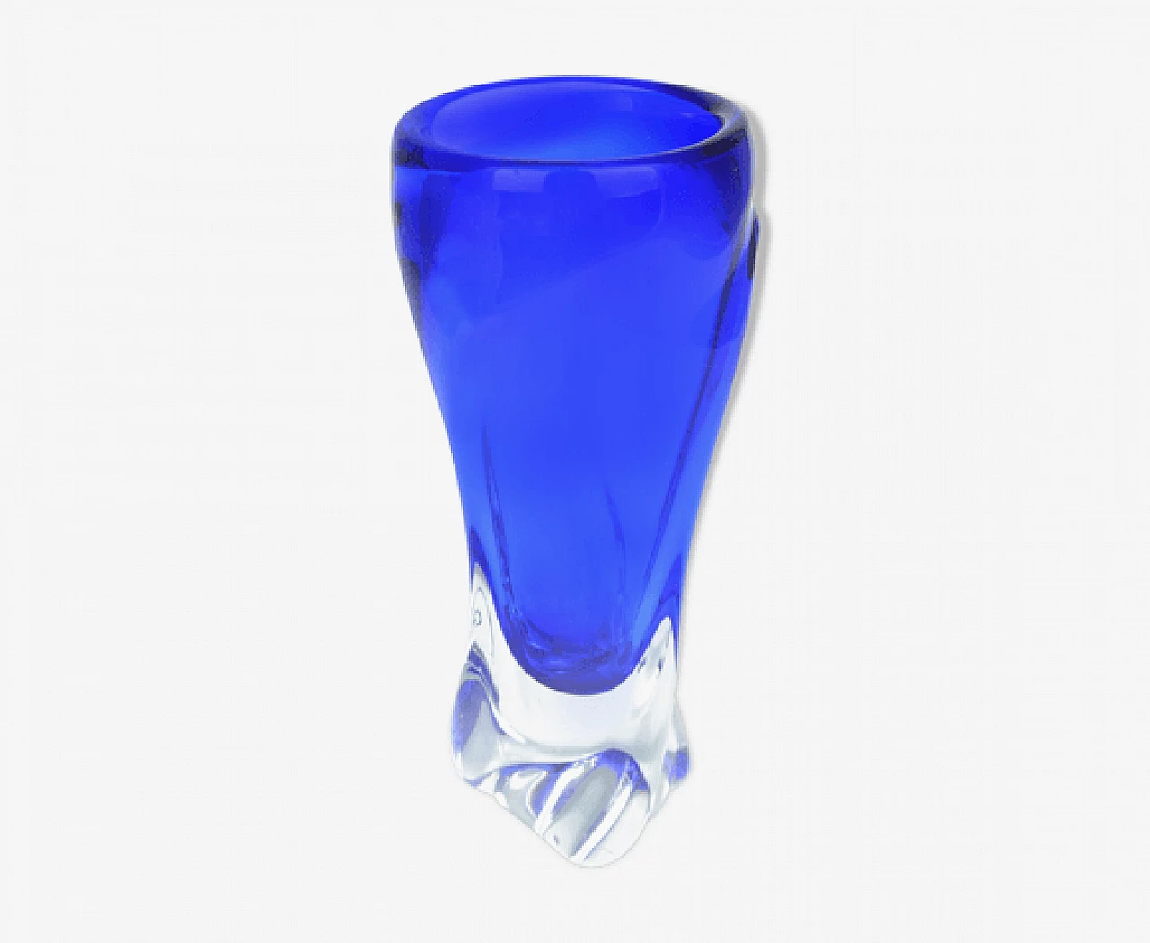 Blue glass vase by Jan Beranek for Skrdlovice, 1960s 1