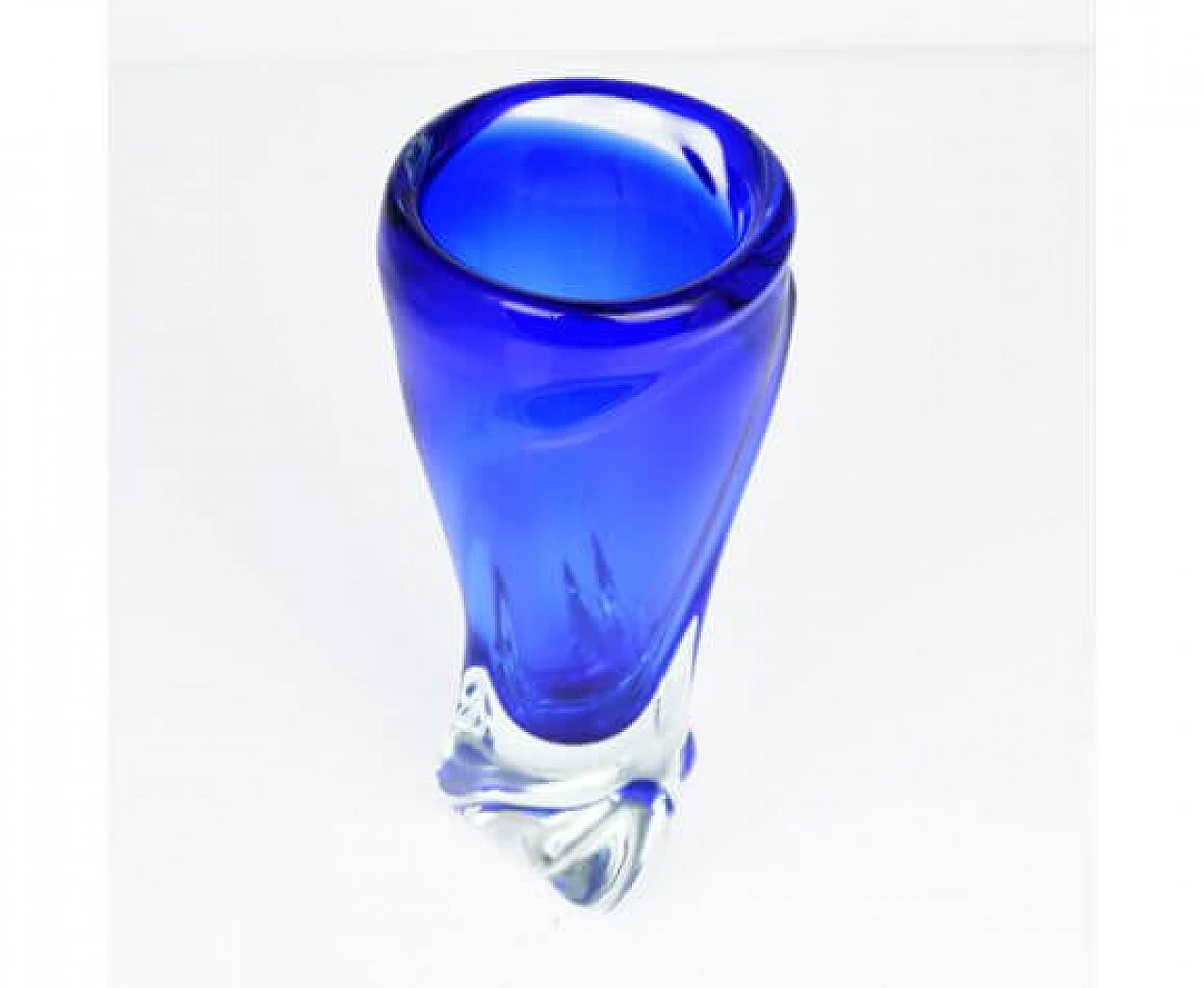 Blue glass vase by Jan Beranek for Skrdlovice, 1960s 2