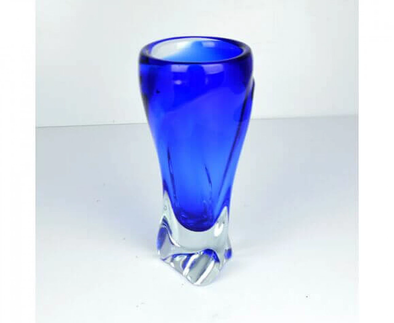 Blue glass vase by Jan Beranek for Skrdlovice, 1960s 5