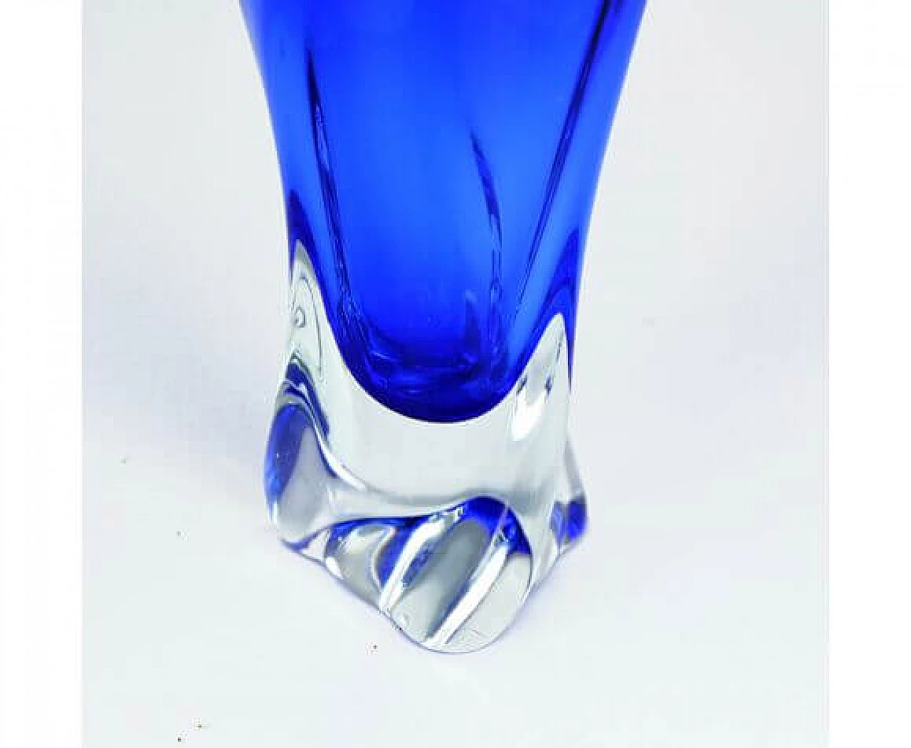 Blue glass vase by Jan Beranek for Skrdlovice, 1960s 8