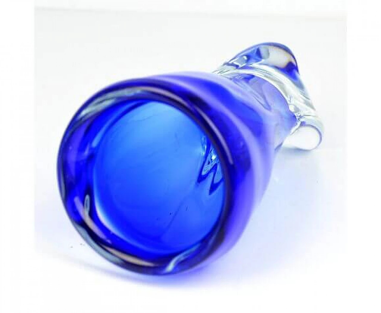 Blue glass vase by Jan Beranek for Skrdlovice, 1960s 10