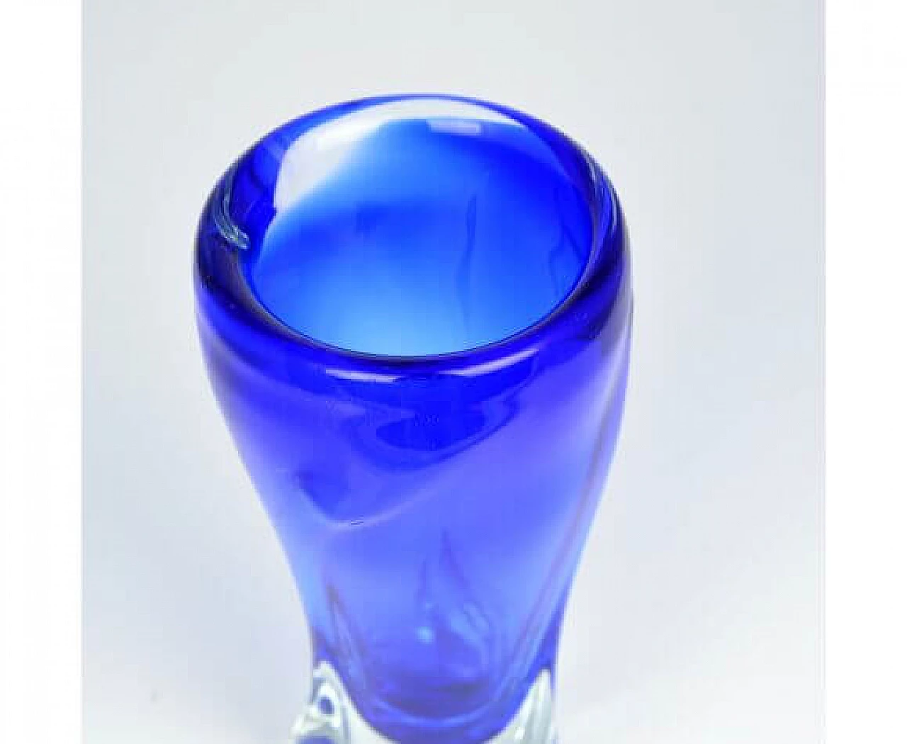 Blue glass vase by Jan Beranek for Skrdlovice, 1960s 11