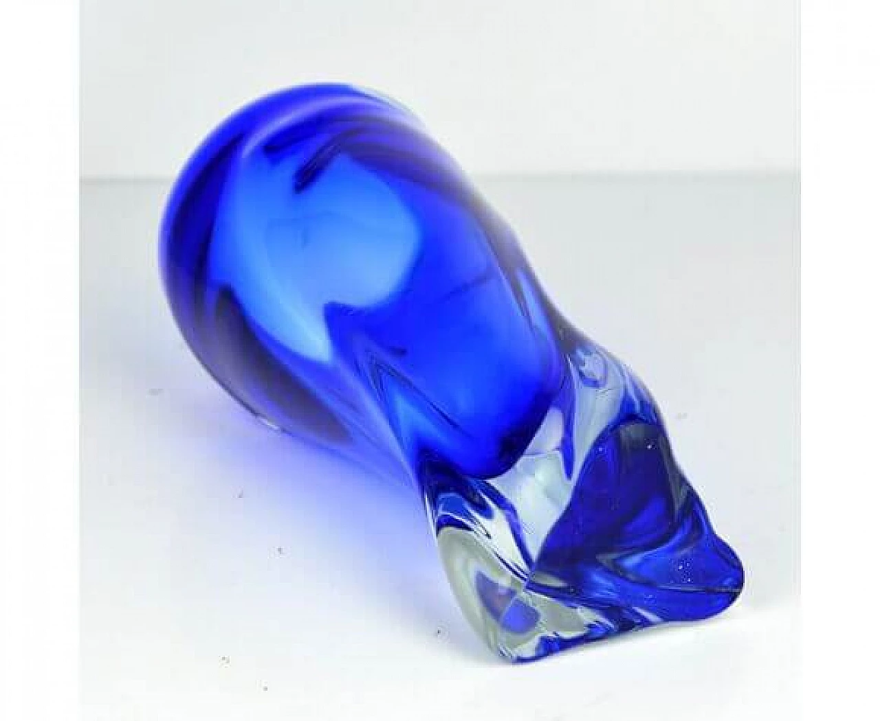 Blue glass vase by Jan Beranek for Skrdlovice, 1960s 12