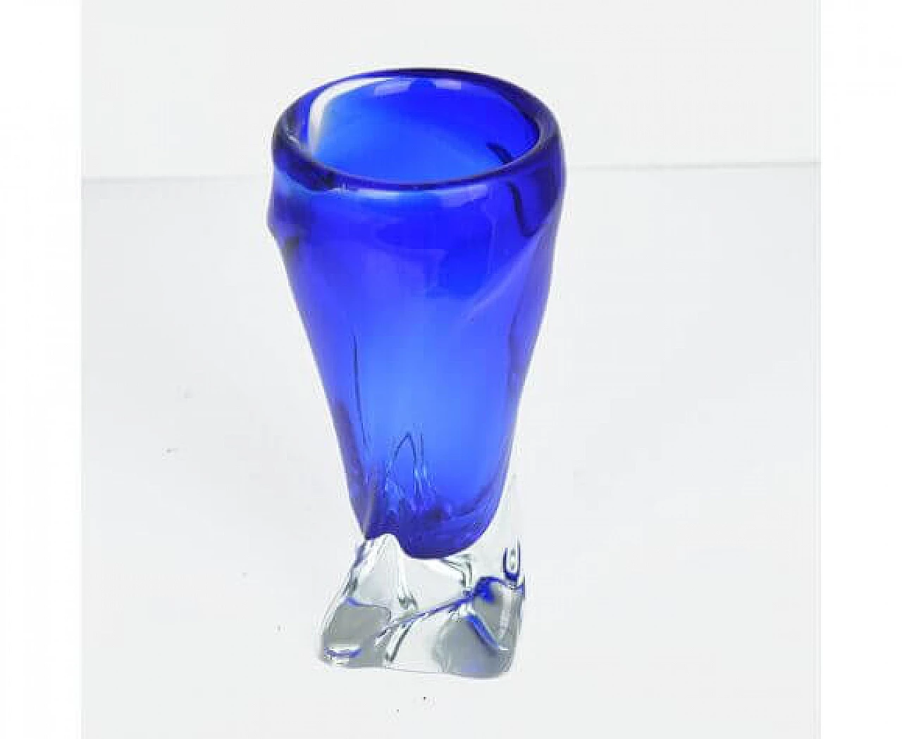 Blue glass vase by Jan Beranek for Skrdlovice, 1960s 13