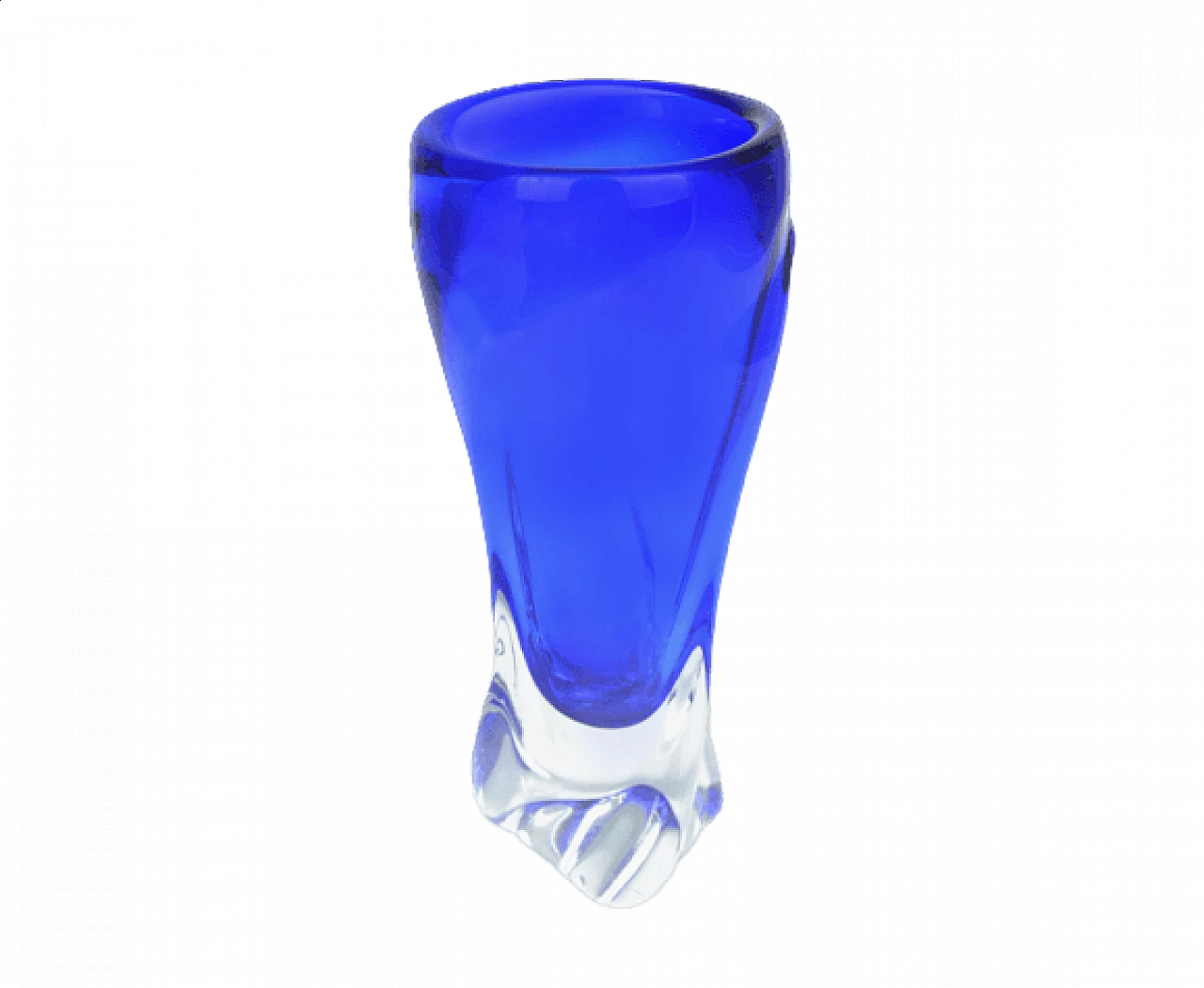 Blue glass vase by Jan Beranek for Skrdlovice, 1960s 14