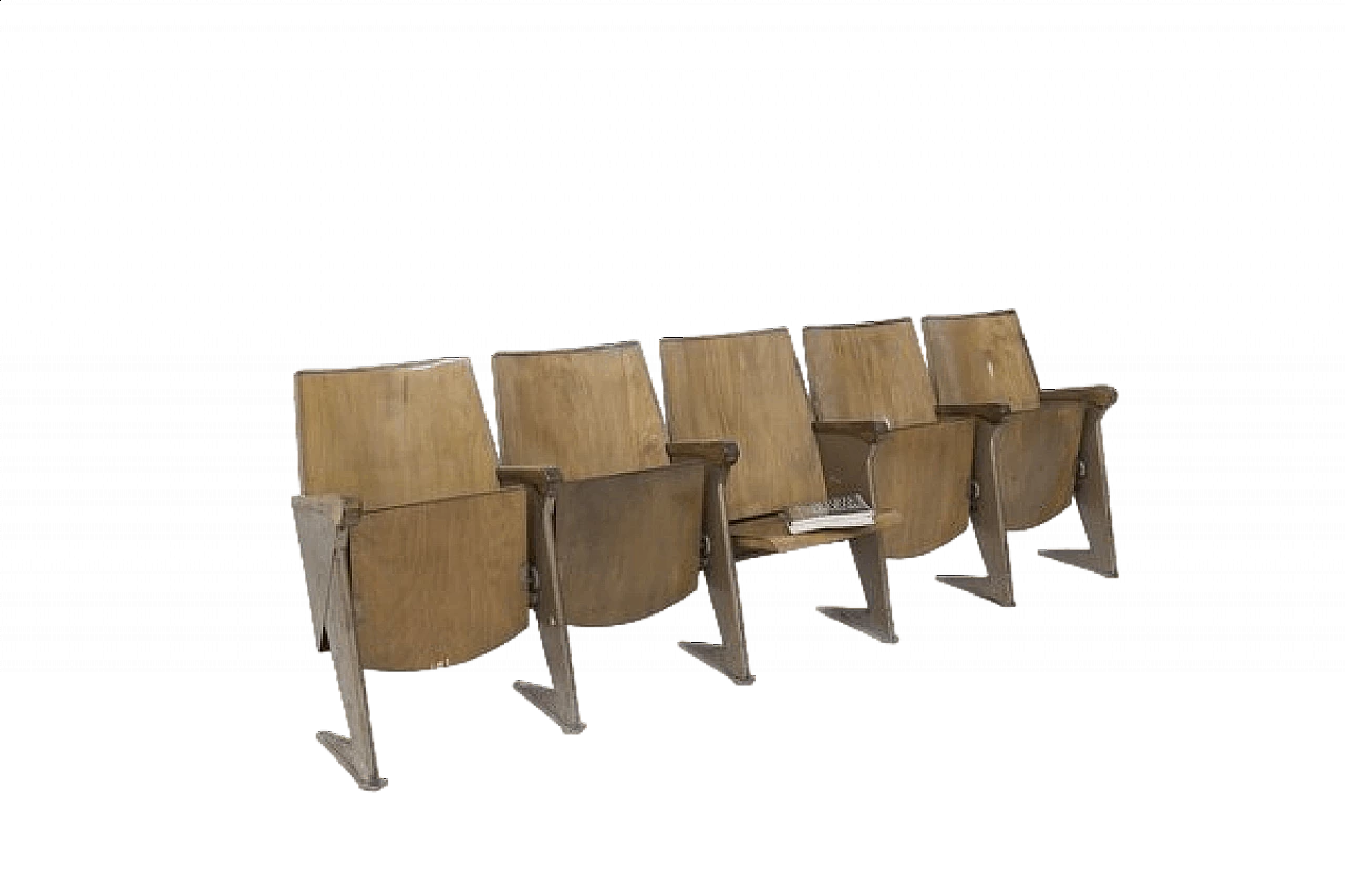 5 Cinema chairs LV4 by Rinaldi for Piccolo Milano, 1950s 14