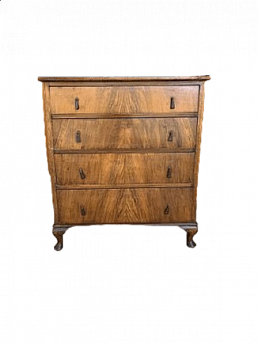 Walnut chest of drawers with four compartments, early 20th century