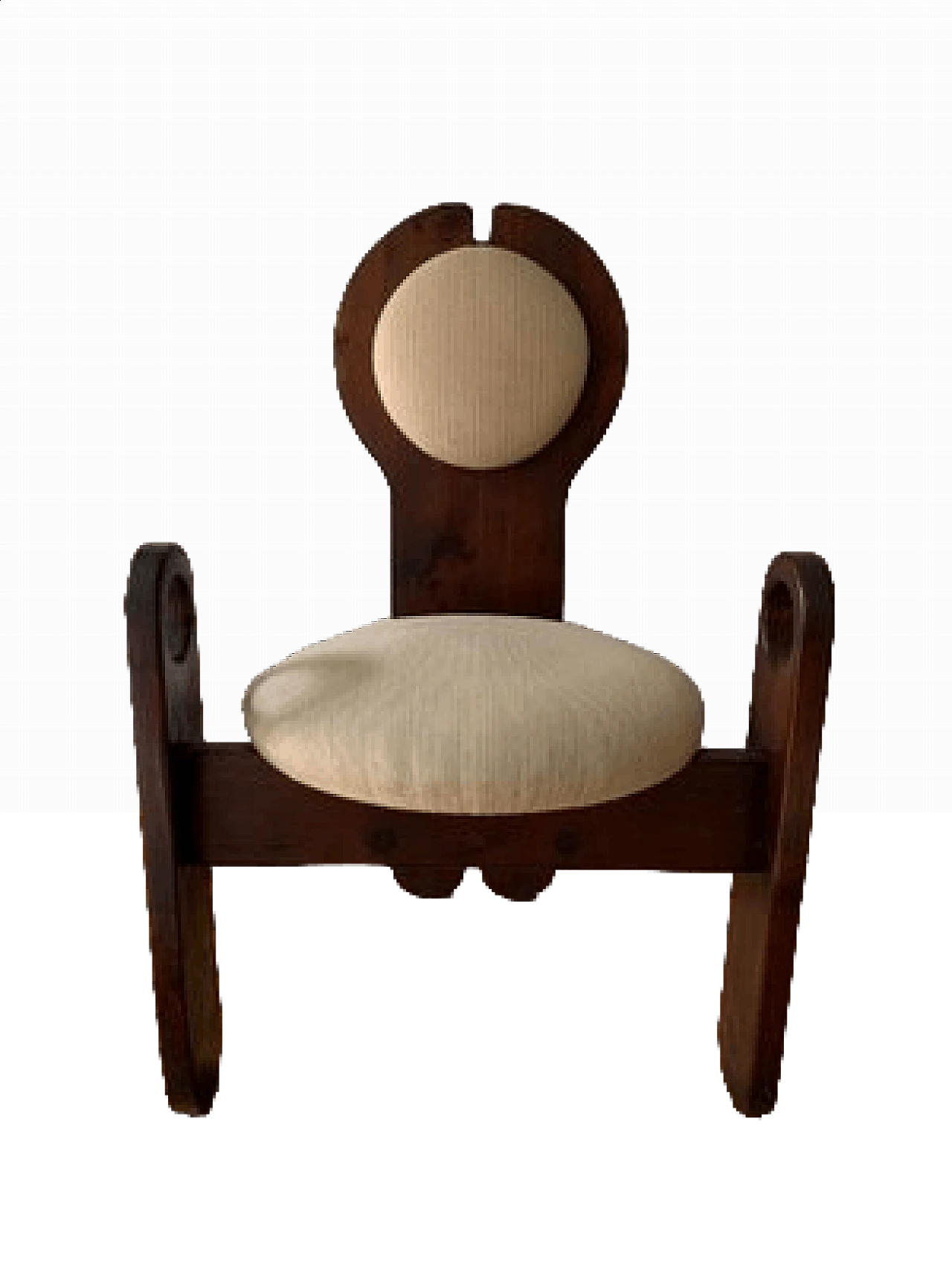 Armchair in wood and beige fabric by Maria Szedleczky, 1960s 5