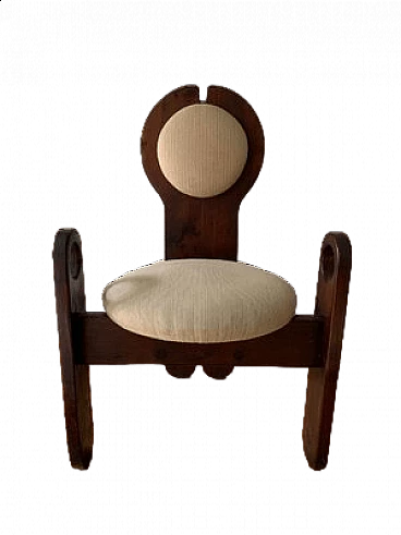 Armchair in wood and beige fabric by Maria Szedleczky, 1960s