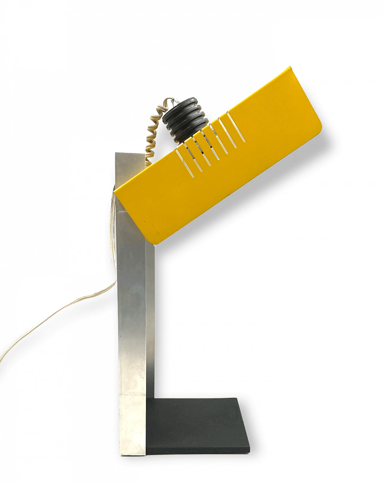 Space Age yellow cubic table lamp, 1970s 1