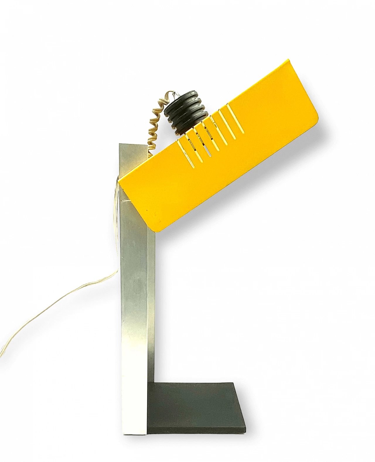 Space Age yellow cubic table lamp, 1970s 2