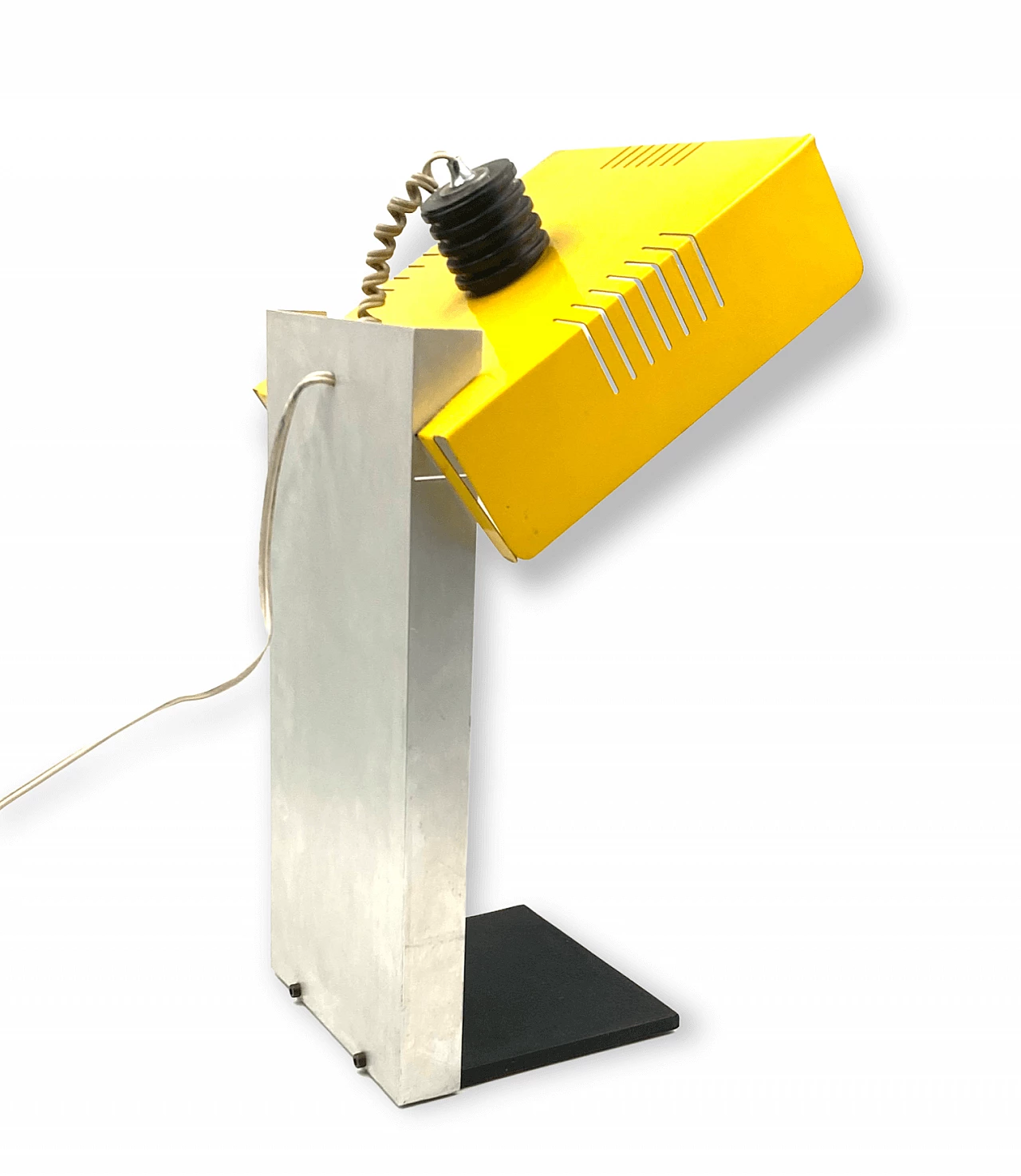 Space Age yellow cubic table lamp, 1970s 6