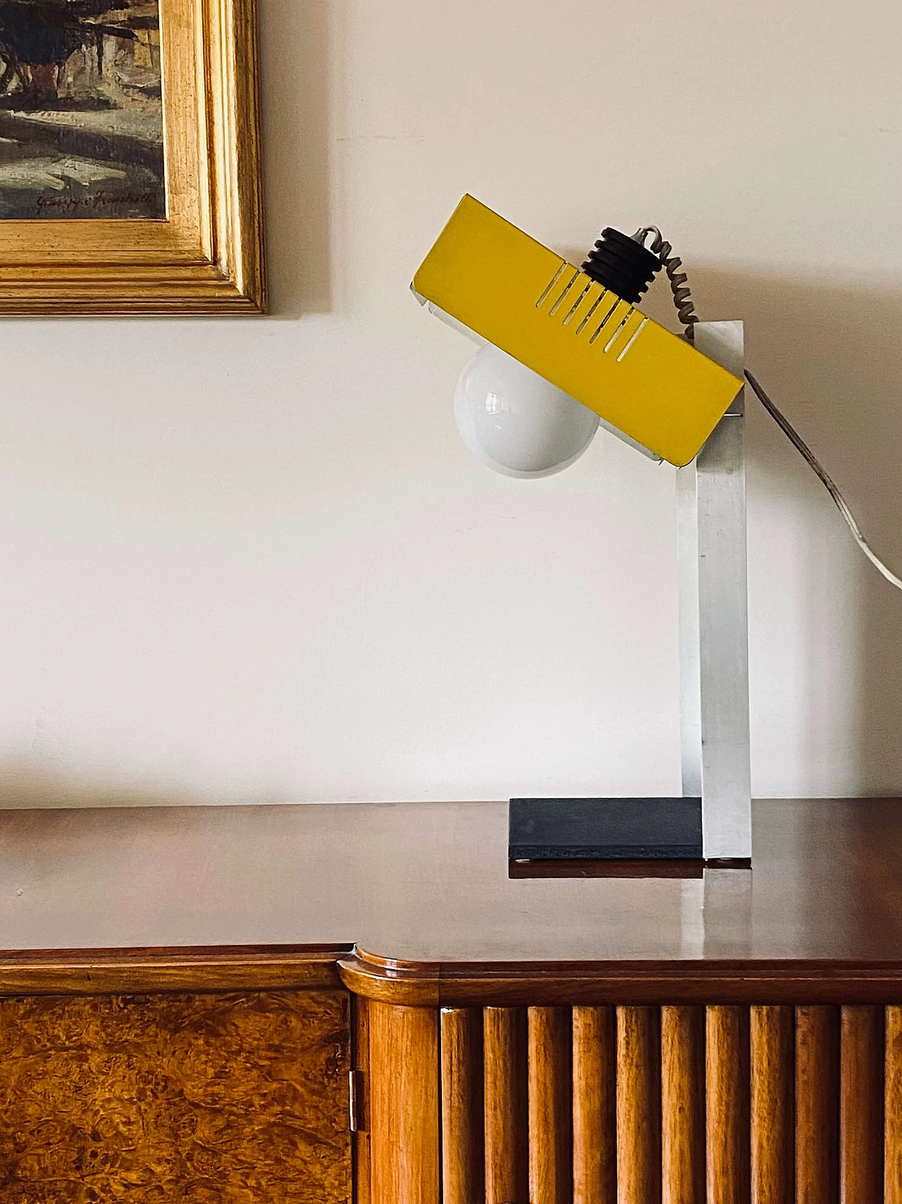 Space Age yellow cubic table lamp, 1970s 21