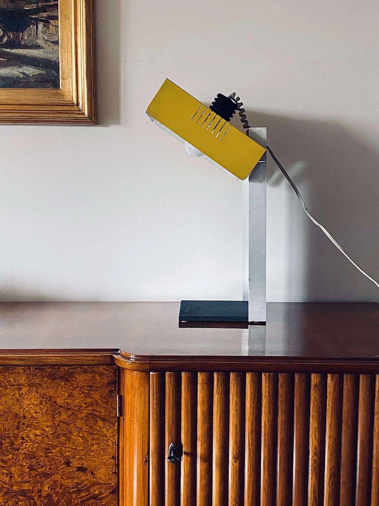 Space Age yellow cubic table lamp, 1970s 23