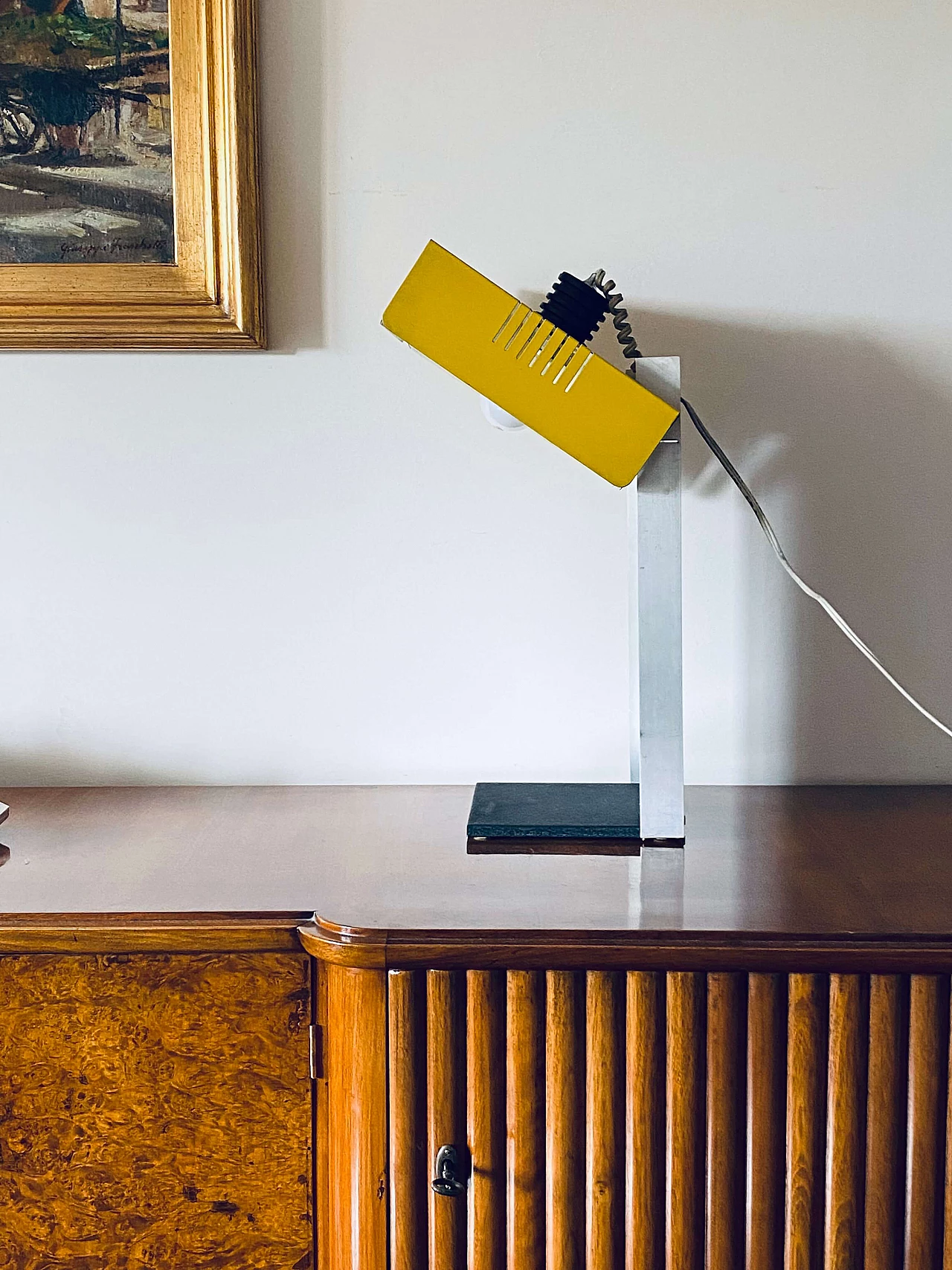 Space Age yellow cubic table lamp, 1970s 24