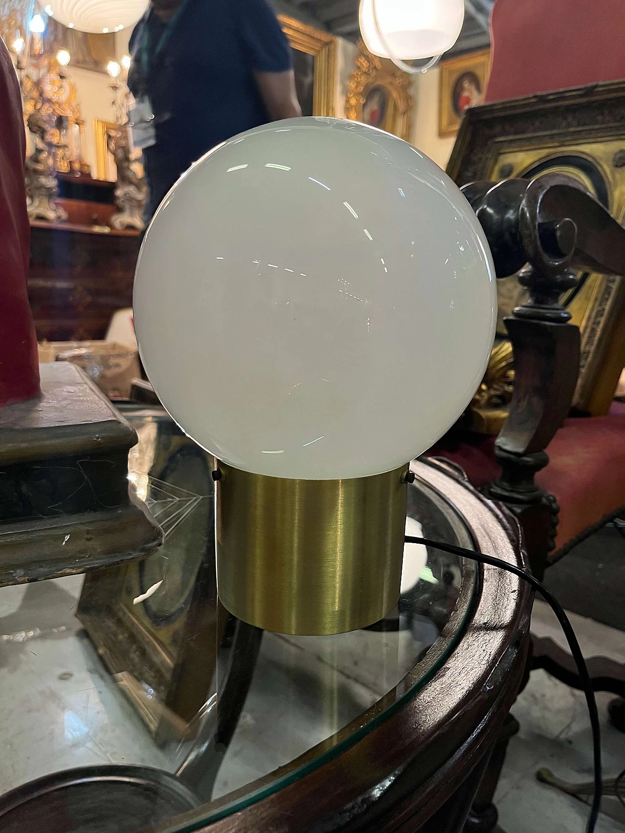 Lampada da tavolo in vetro e metallo di Stilux, anni '70 2