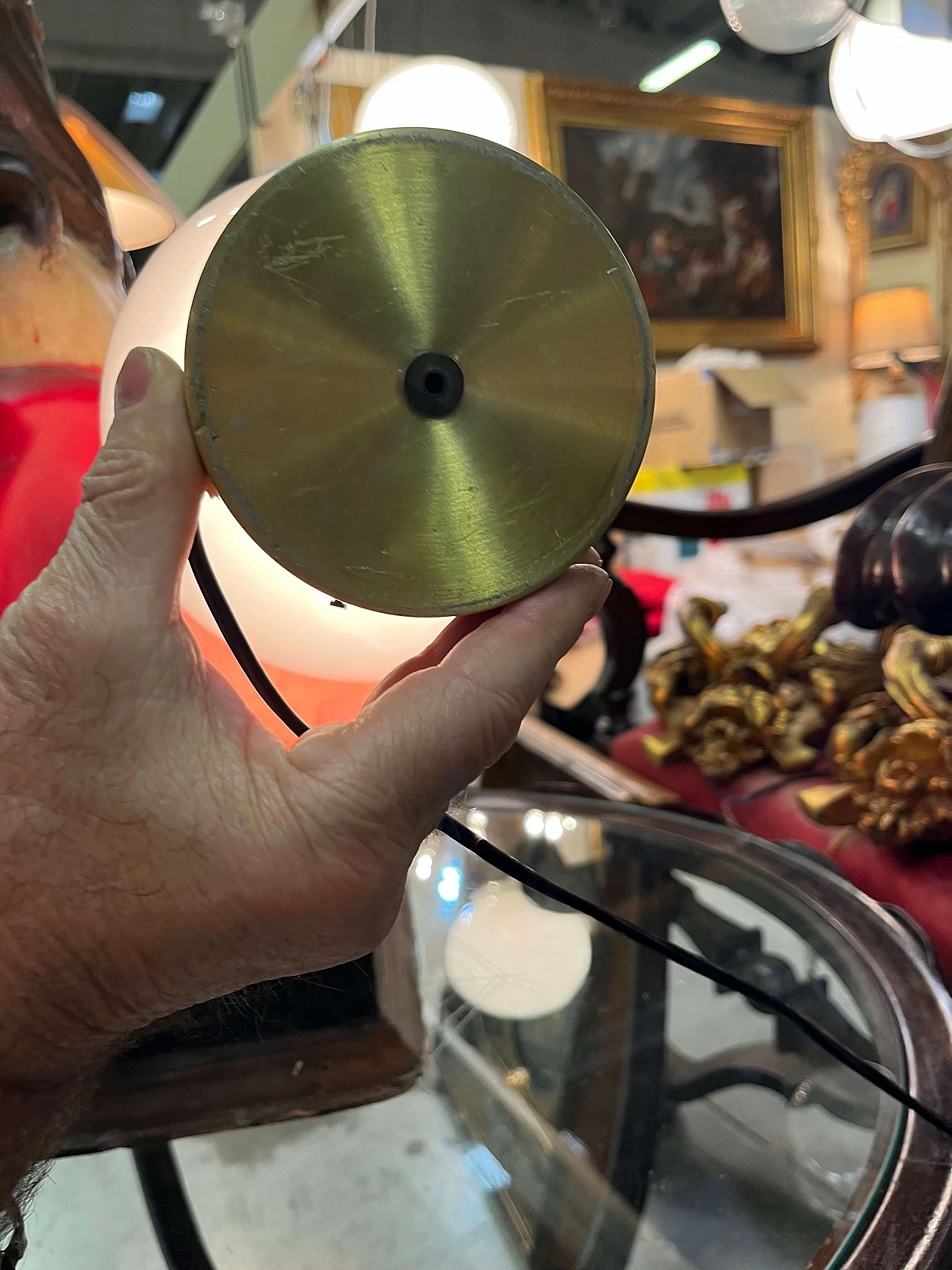 Lampada da tavolo in vetro e metallo di Stilux, anni '70 4