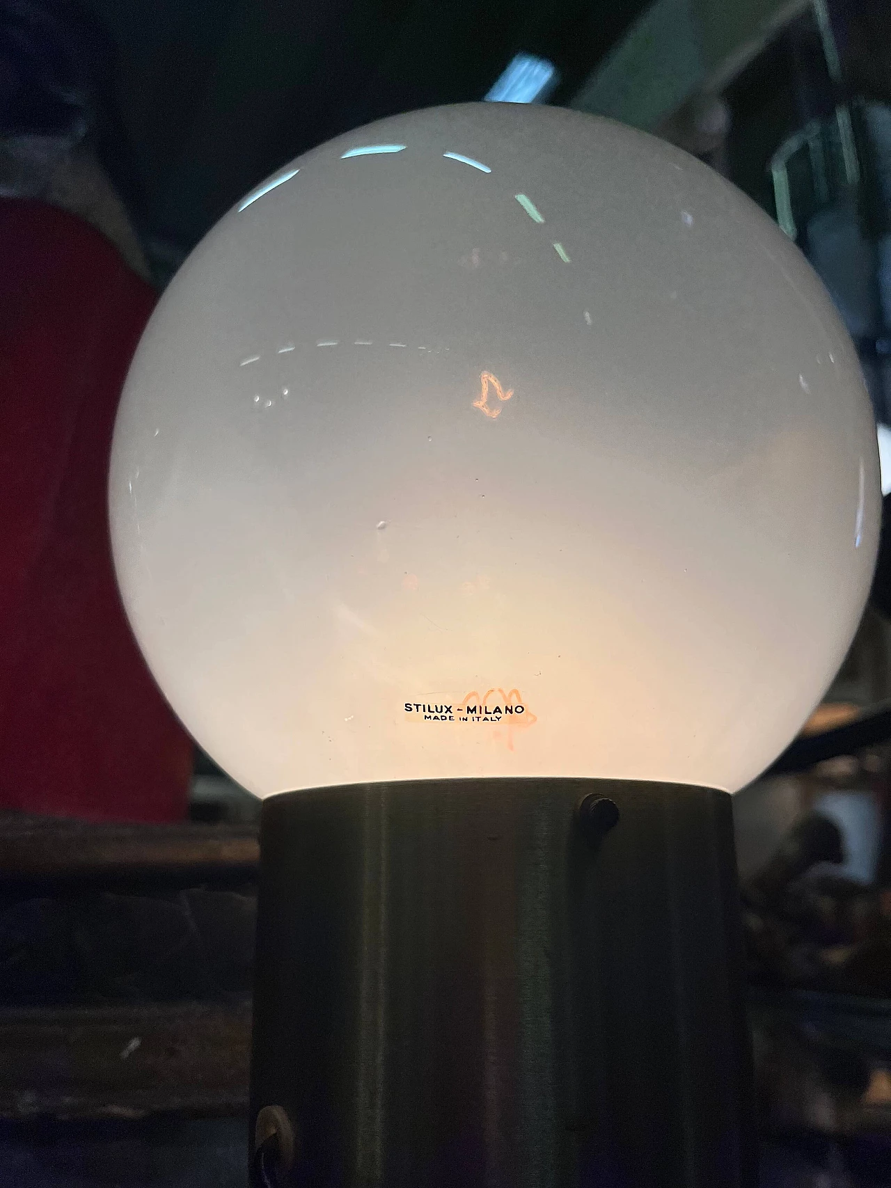 Lampada da tavolo in vetro e metallo di Stilux, anni '70 5