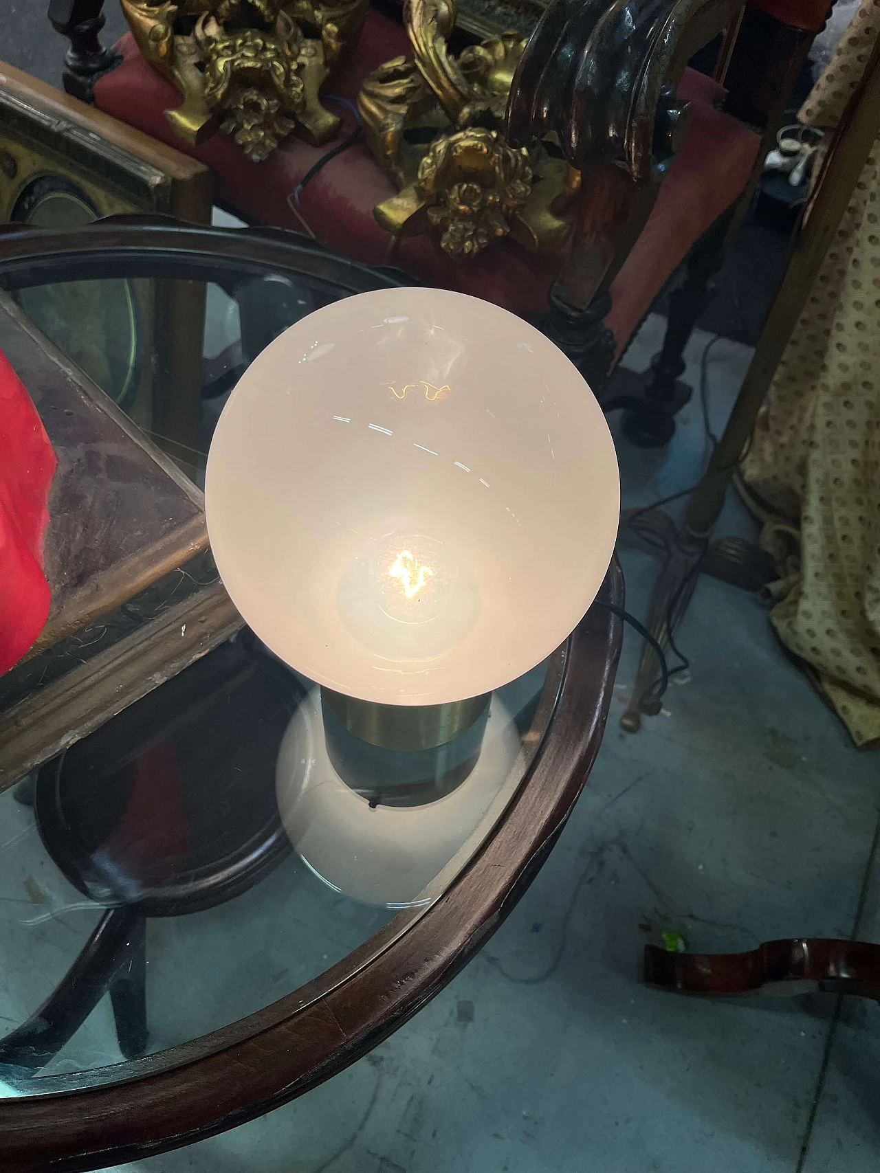 Lampada da tavolo in vetro e metallo di Stilux, anni '70 6