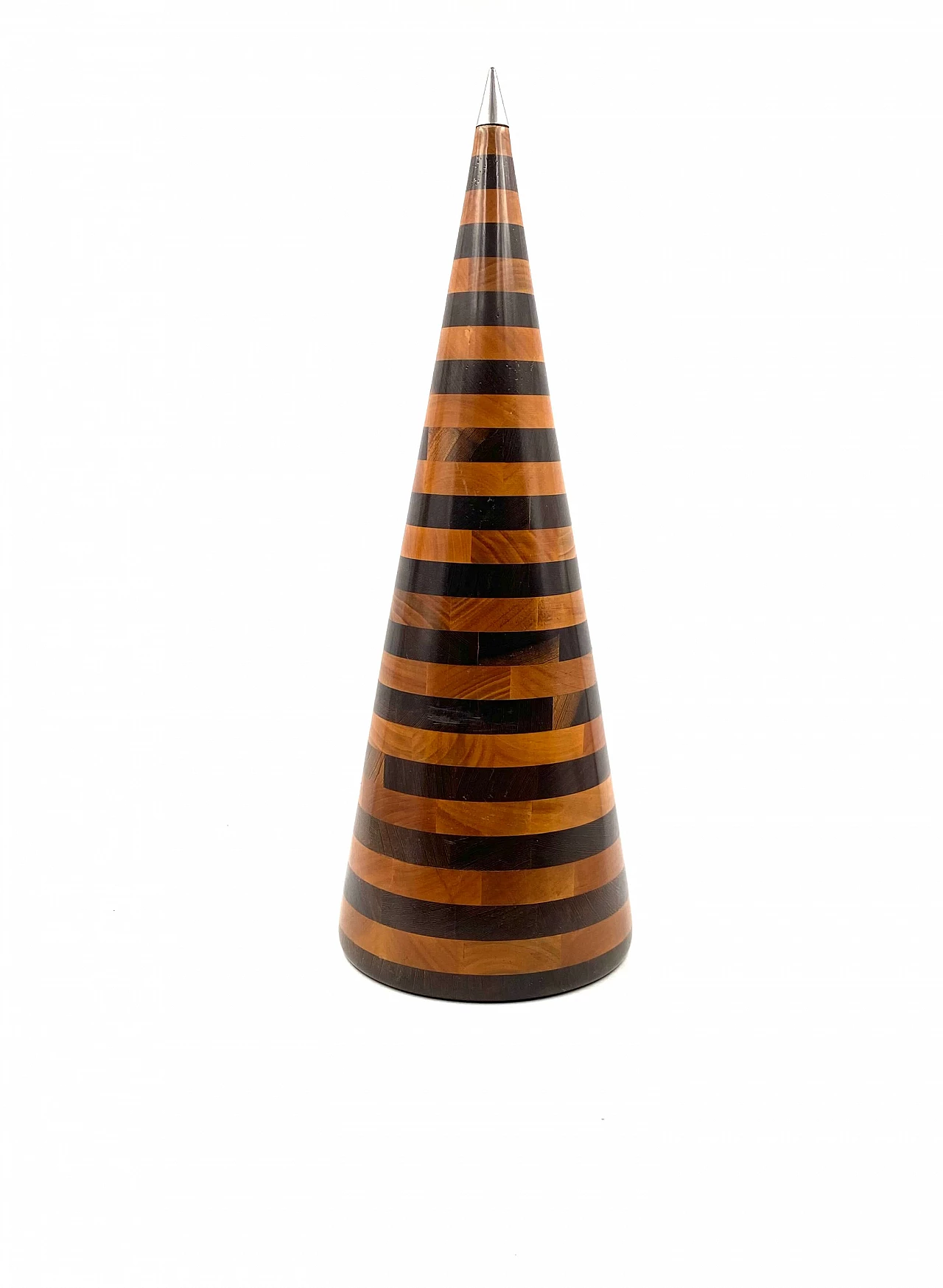 Conical solid wood sculpture by Salmistraro, 1970s 3