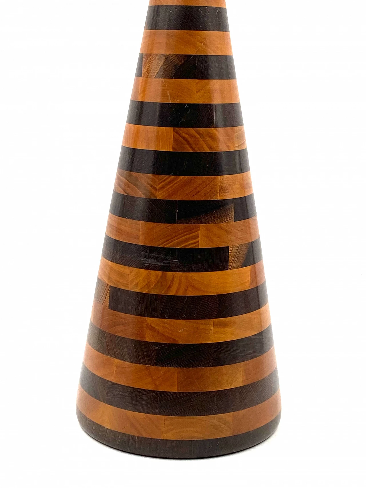 Conical solid wood sculpture by Salmistraro, 1970s 4
