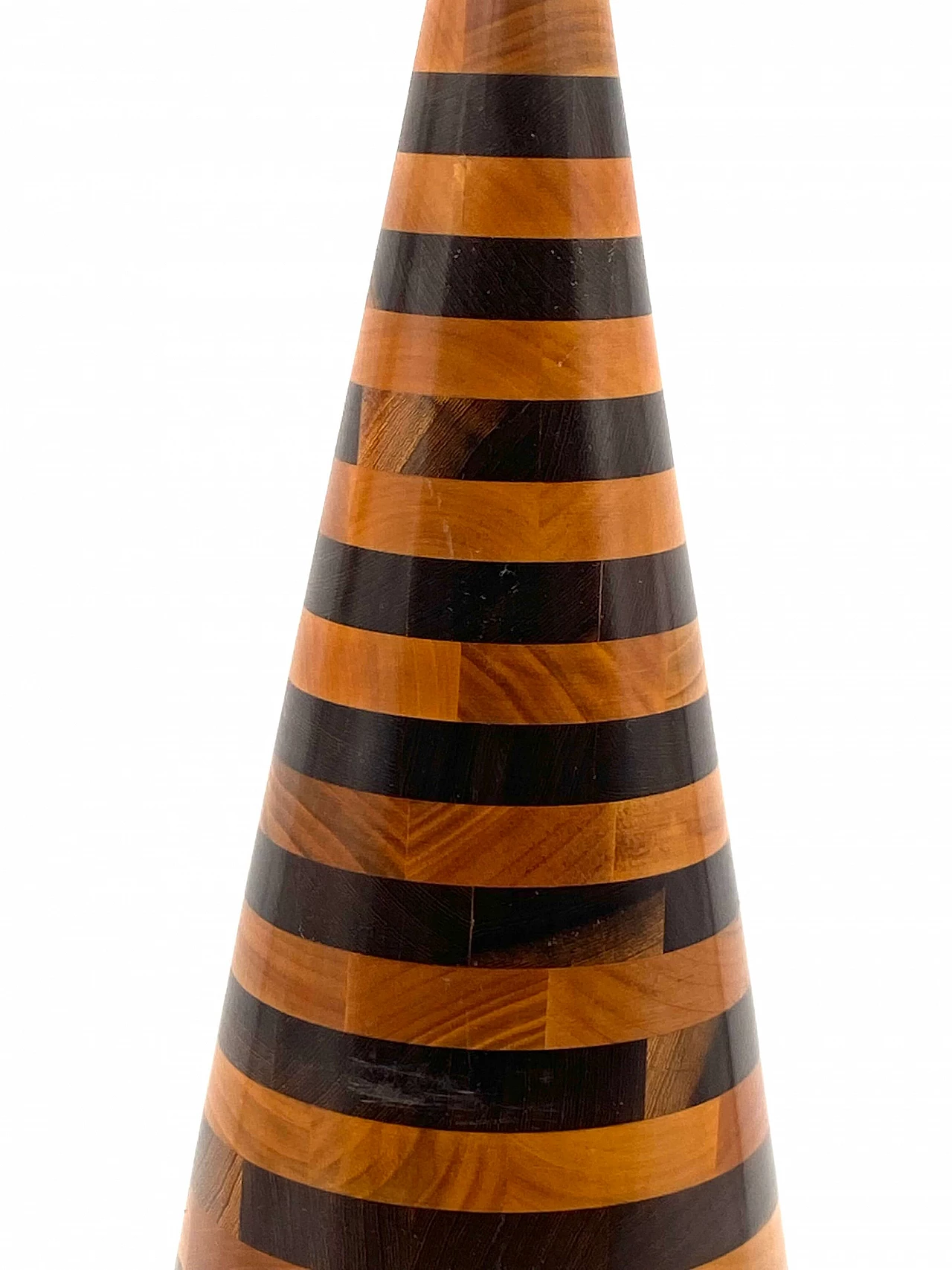 Conical solid wood sculpture by Salmistraro, 1970s 6