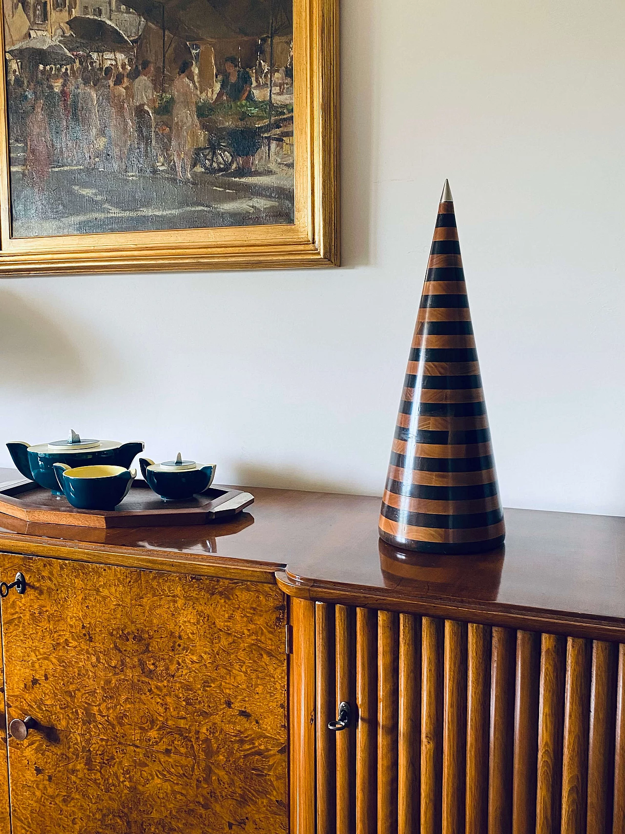 Conical solid wood sculpture by Salmistraro, 1970s 18