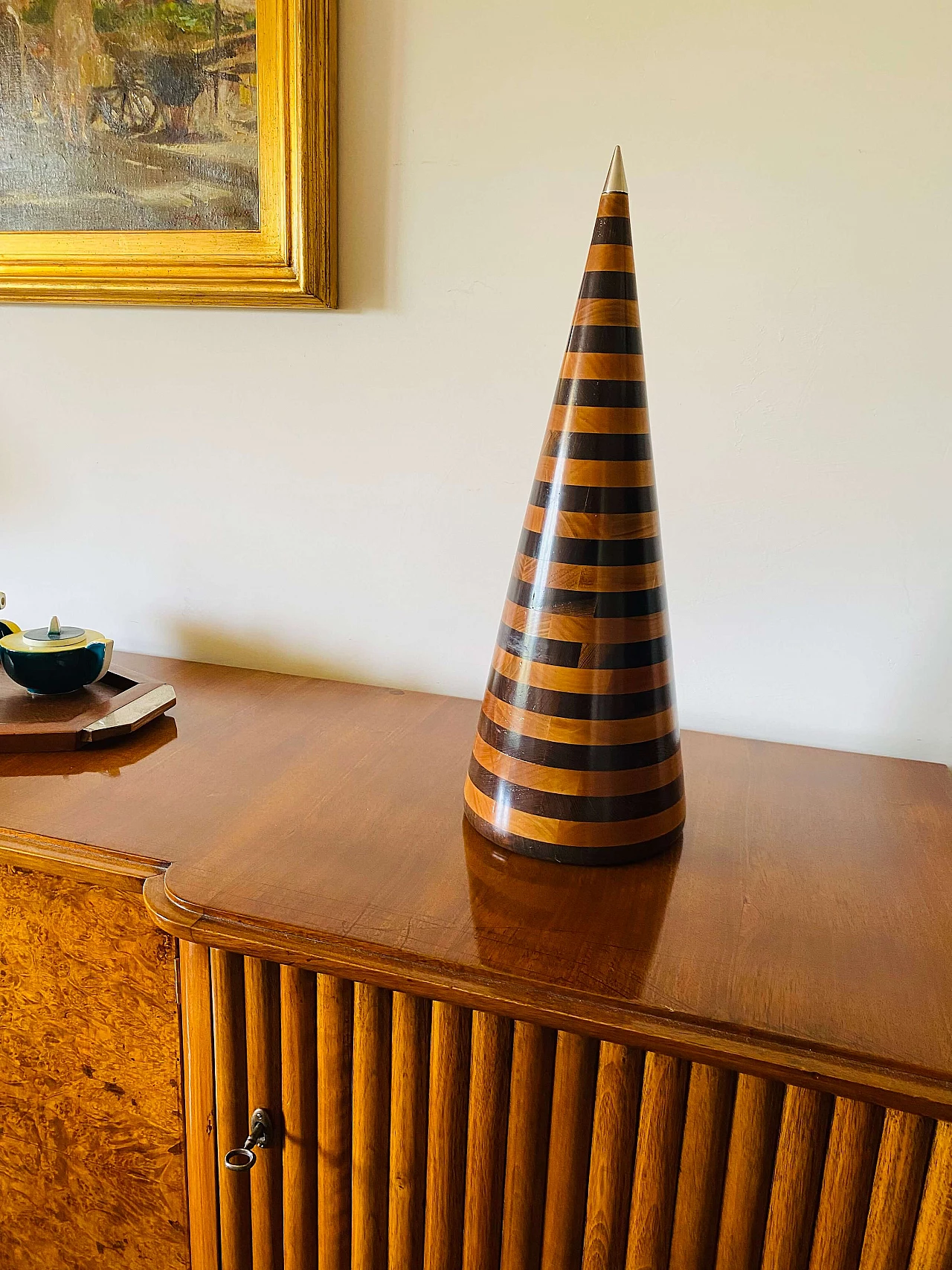 Conical solid wood sculpture by Salmistraro, 1970s 19