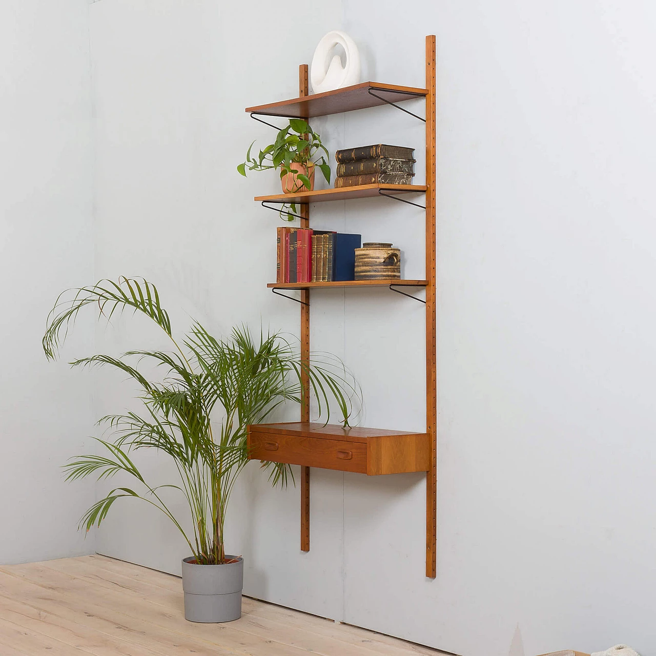 Modular Danish teak shelving system wall unit in Cadovius Sorensen style, 1960s 2