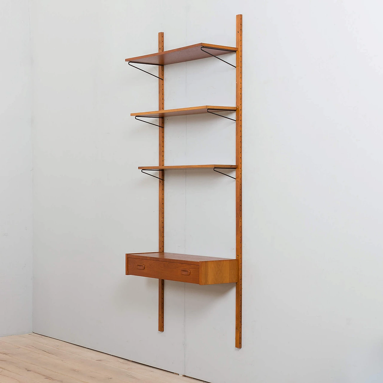 Modular Danish teak shelving system wall unit in Cadovius Sorensen style, 1960s 4