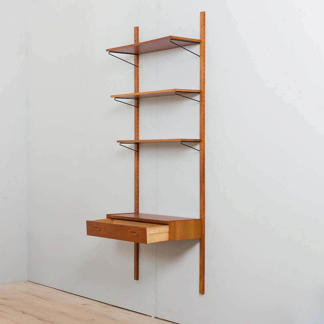 Modular Danish teak shelving system wall unit in Cadovius Sorensen style, 1960s 5