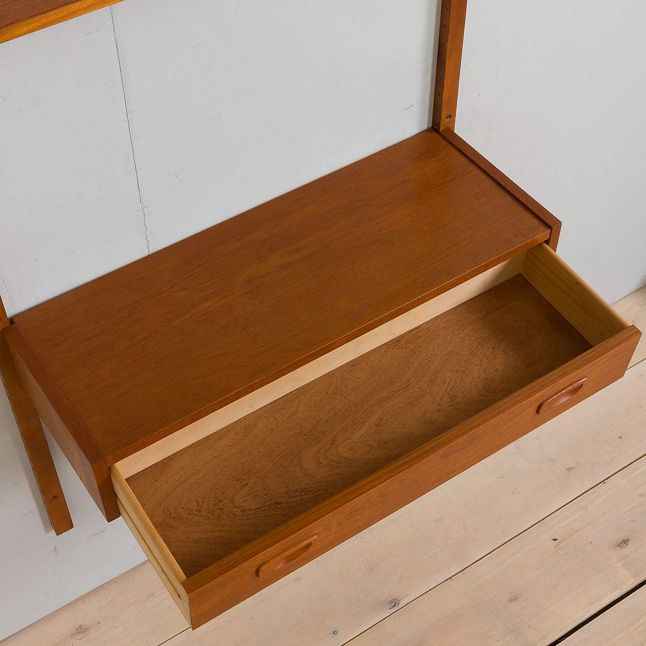 Modular Danish teak shelving system wall unit in Cadovius Sorensen style, 1960s 7