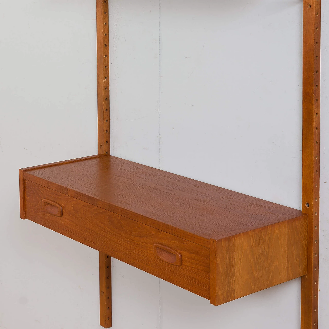 Modular Danish teak shelving system wall unit in Cadovius Sorensen style, 1960s 9