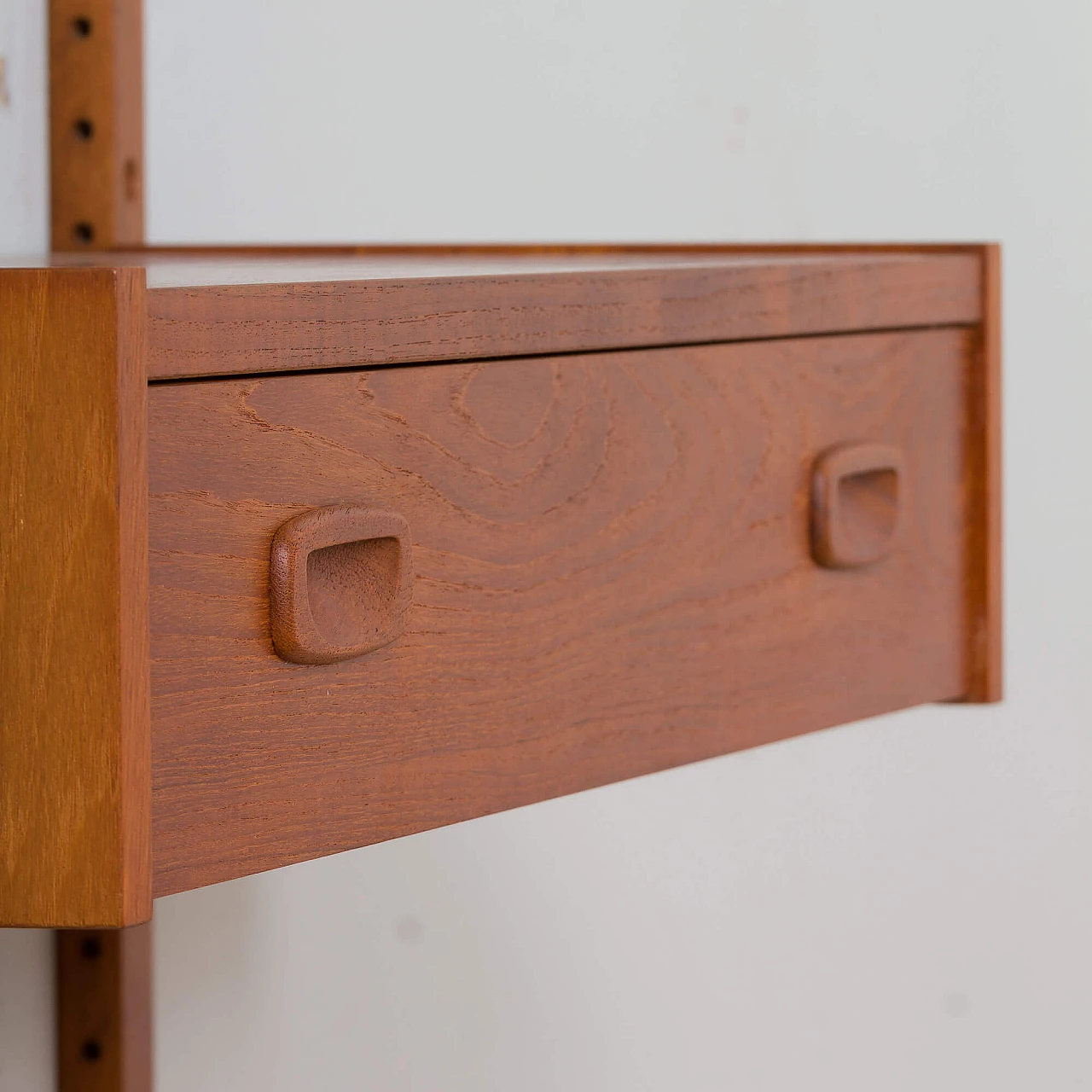 Modular Danish teak shelving system wall unit in Cadovius Sorensen style, 1960s 10