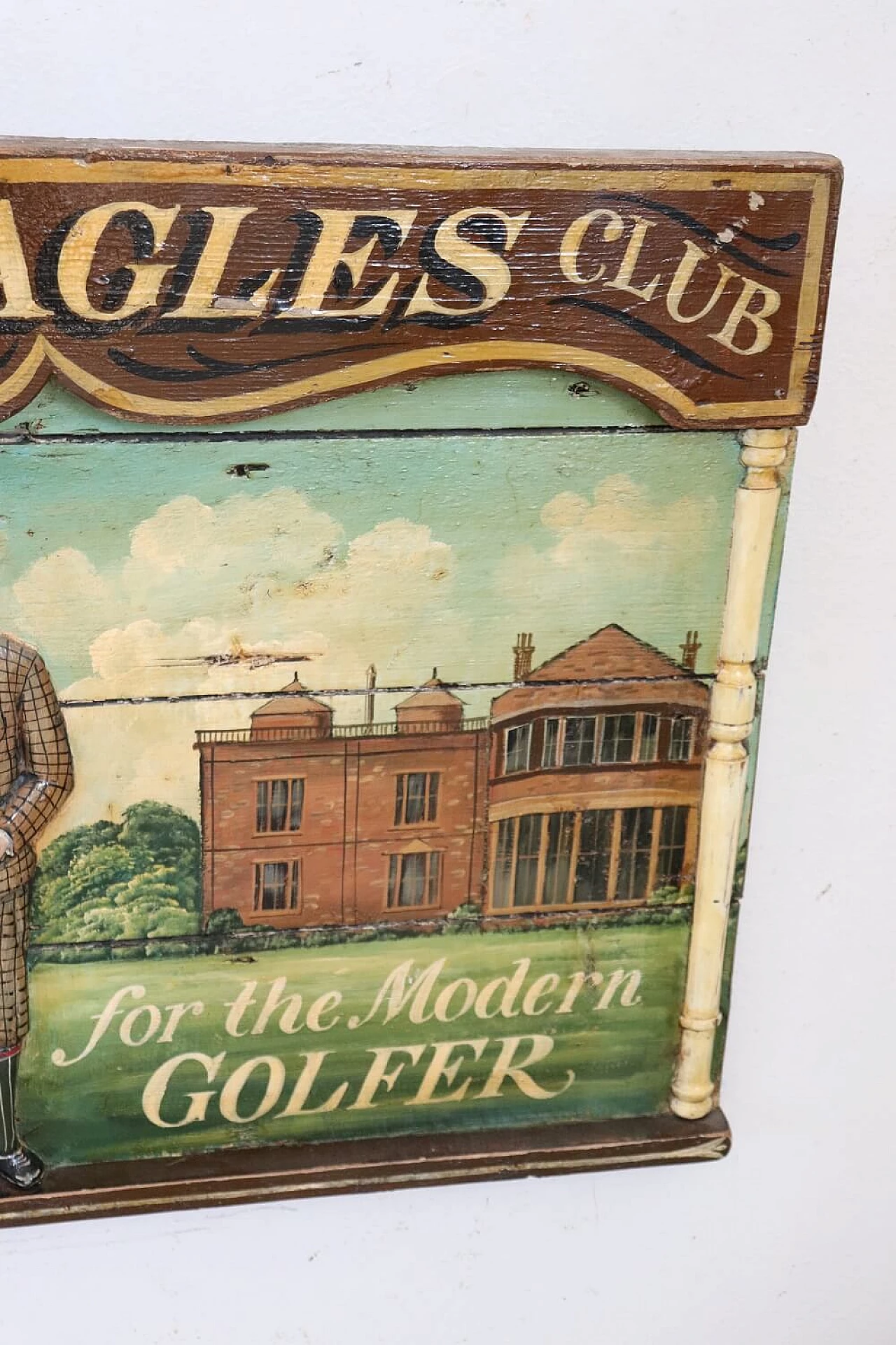Hand-painted sign on wood for Gleneagles golf club, 1920s 5