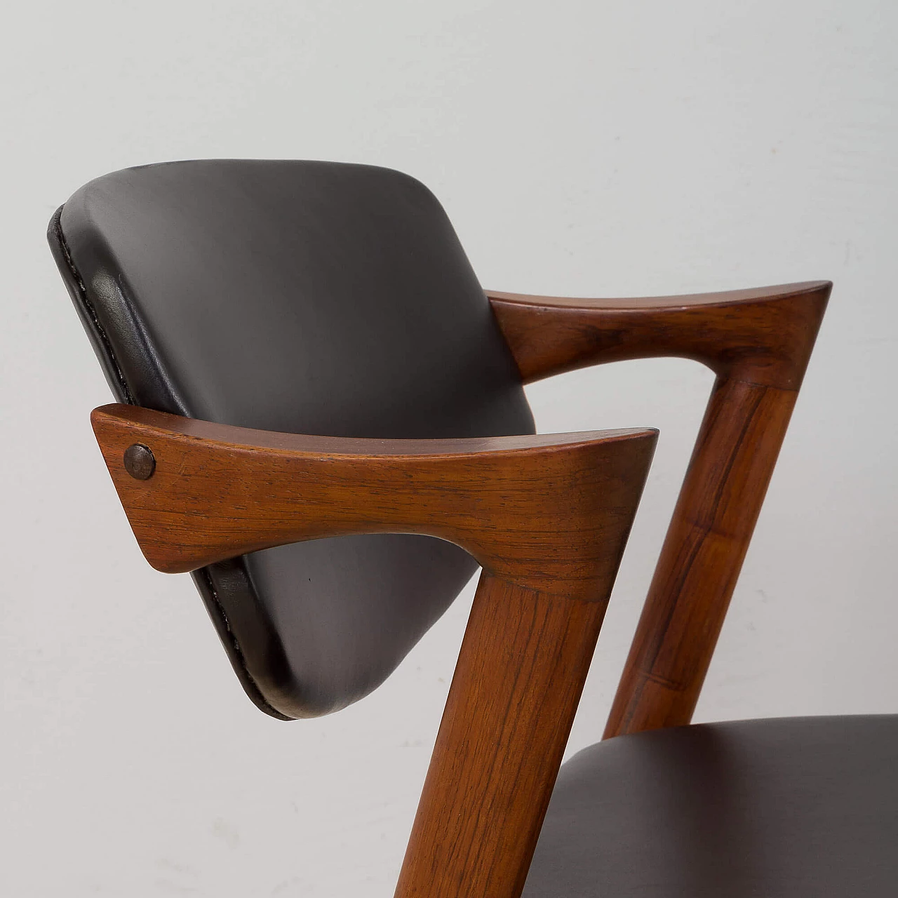 Rosewood and black leather chair model 42 by Kai Kristiansen, 1960s 6