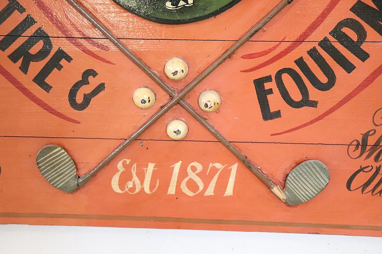 Hand-painted golf advertising sign on wood, 1920s 4